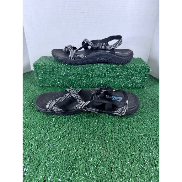 Skechers Reggae Women Black Strappy Sport Sandals Size‎ 8 - Picture 2 of 6